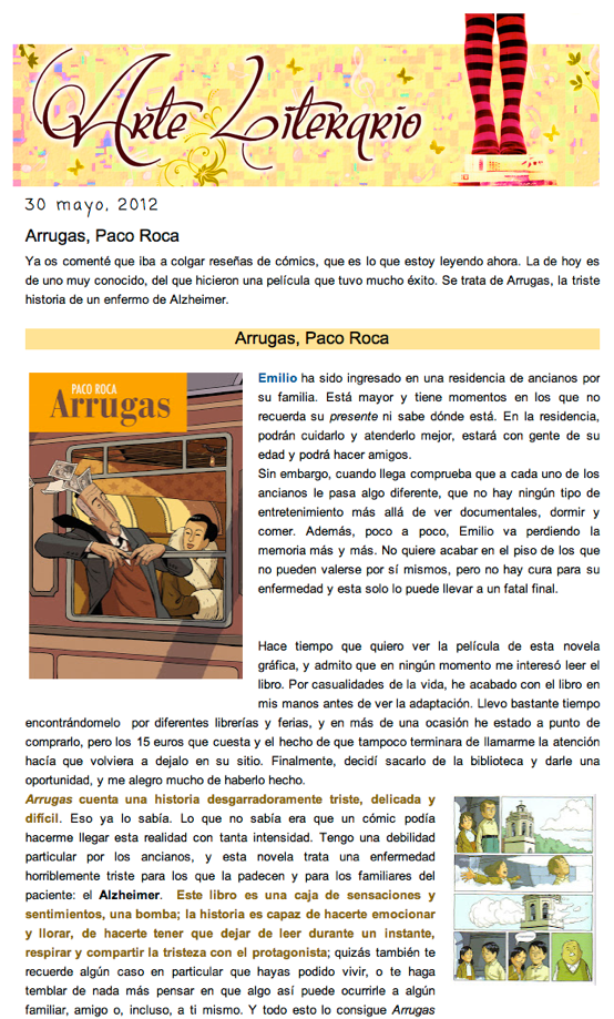 critica Arrugas arte literario