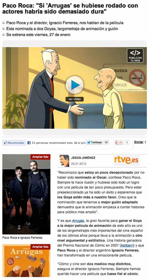 Entrevista a Paco Roca en rtve