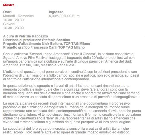 Taselli d'arte Scenari Latino Americano