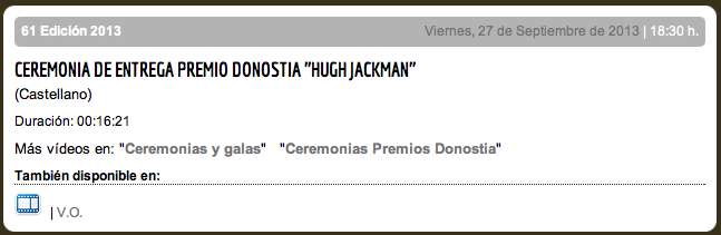 CEREMONIA DE ENTREGA PREMIO DONOSTIA ''HUGH JACKMAN''