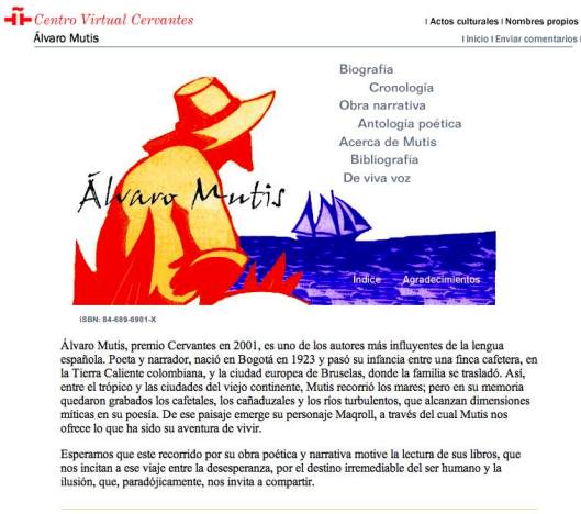 CVC Cervantes Alvaro Mutis