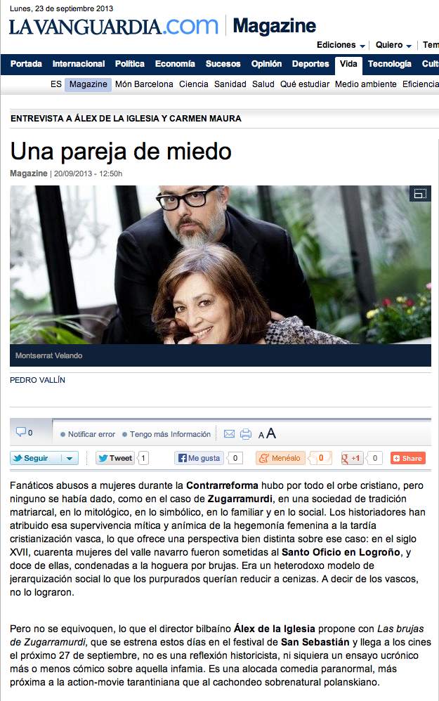 Entrevista de carmen Maura por De la Iglesia