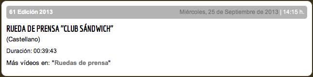RUEDA DE PRENSA ''CLUB SÁNDWICH''
