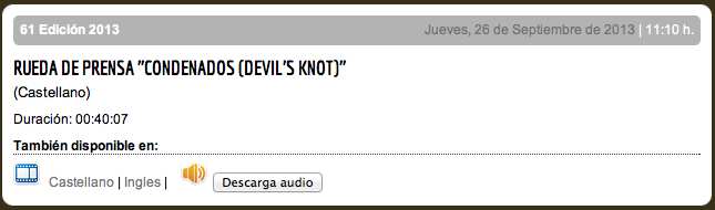 RUEDA DE PRENSA ''CONDENADOS (DEVIL'S KNOT)''