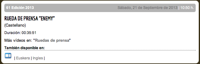 RUEDA DE PRENSA ''Enemy''