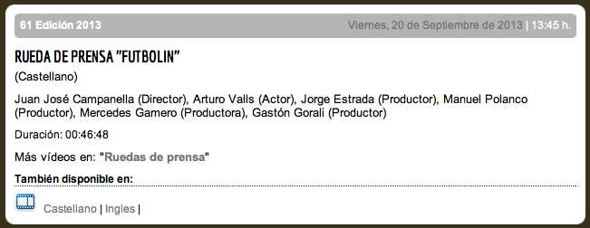 RUEDA DE PRENSA ''FUTBOLIN''