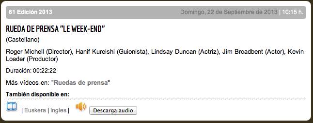 RUEDA DE PRENSA ''LE WEEK-END''