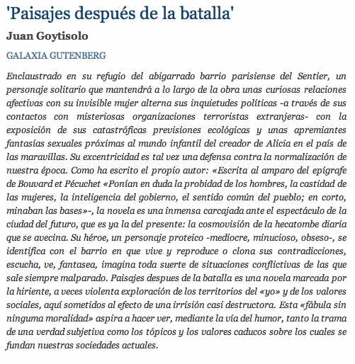 Paisajes después de la batalla de Juan Goytisolo