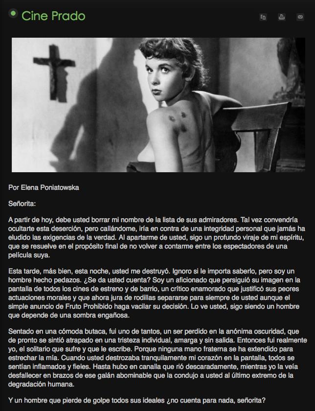 Cine Prado de Elena Poniatowska cuento