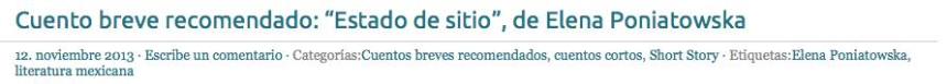 Estado De sitio de Elena Poniatowska