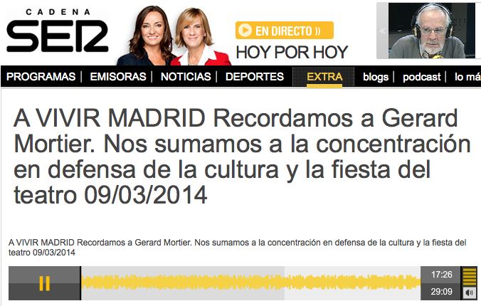 Cadena Ser Concentracióln en difesa de la cultura 9:3:2014