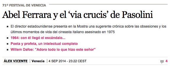 Pasolini Ferrara El Pais