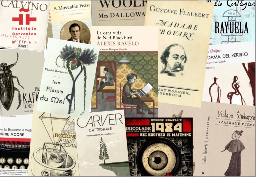 Taller de escritura creativa con logo rojo Iniciación para Flyer